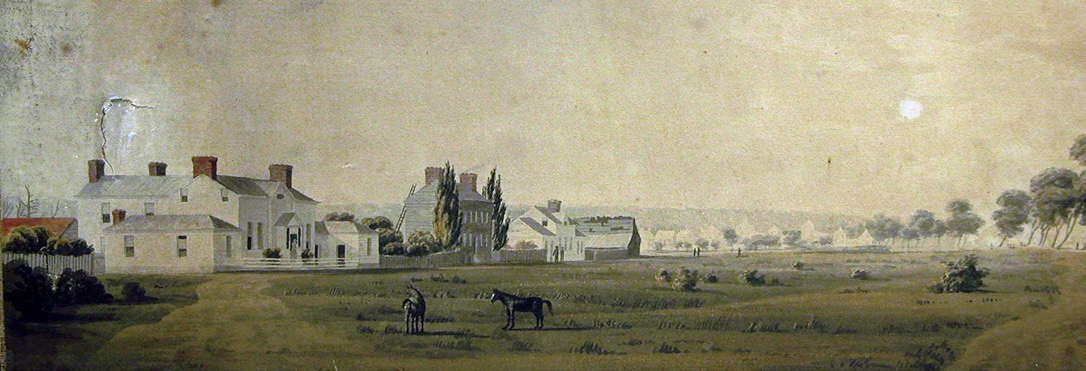 Panoramic view painted by Robert Irvine showing York after the war