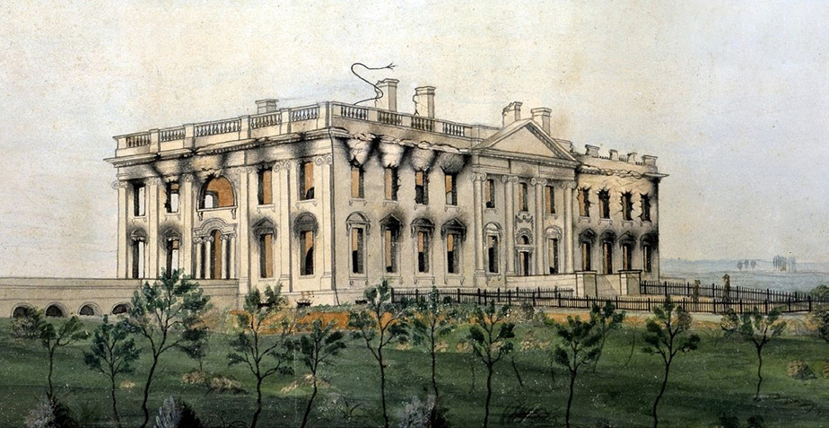 The President's House after the burning of Washington, 1814
