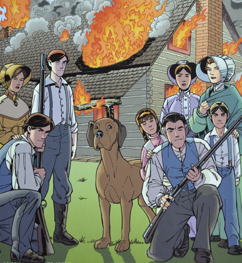 The Loxleys and the War of 1812 graphic novel illustration
