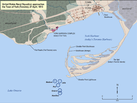 Map showing the battle of York