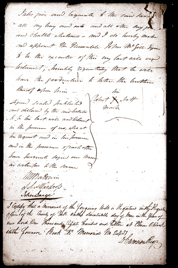 Robert Scott's two-page will