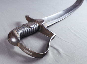 Close-up of sword hilt