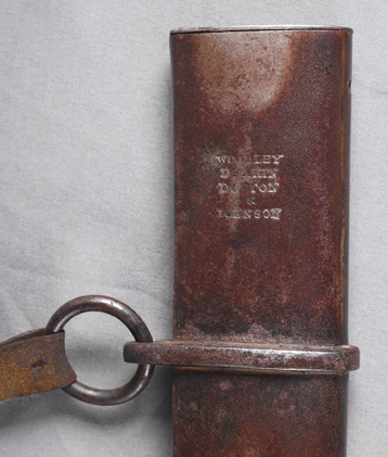 Maker's stamp on scabbard