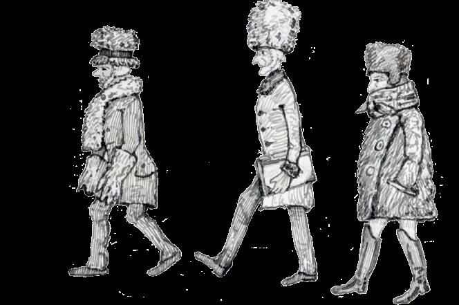 Three women in Victorian dress