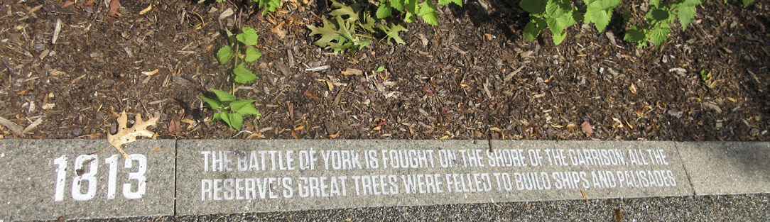 Timeline plaque showing 1813 and text about the Battle of York