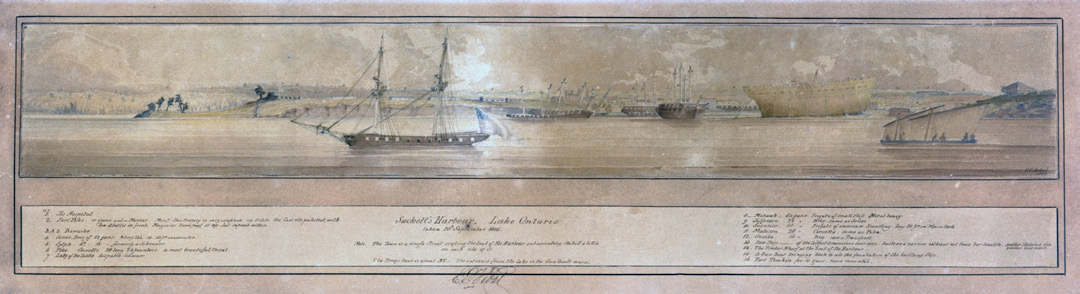 Sackett's Harbour painting by Lt. Emeric Vidal