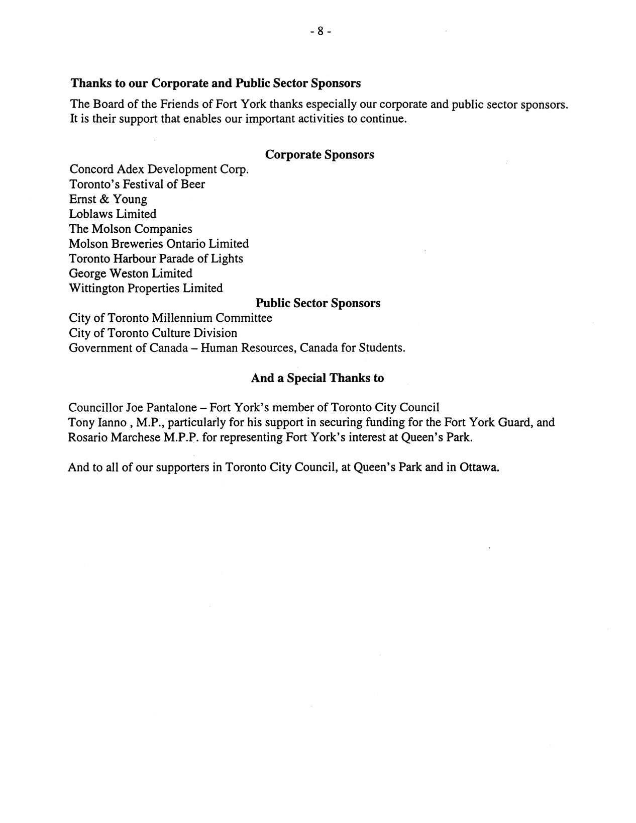 Image from Thanks to our Corporate and Public Sector Sponsors, p. 8 of December 2000 (Vol 5, No 0).