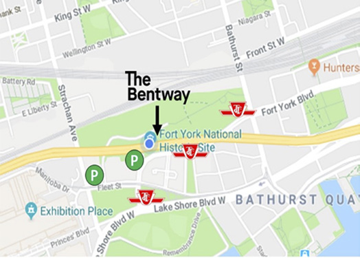 Map showing location of The Bentway