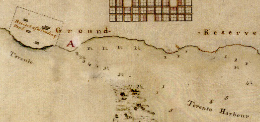 Detail showing Torento on Mann's map