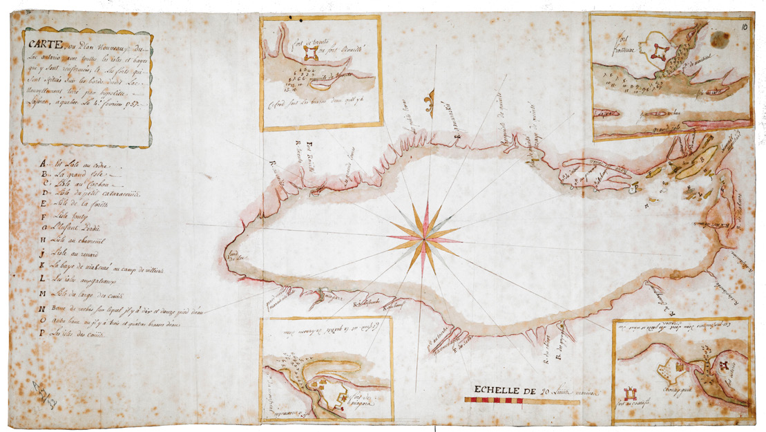 René-Hippolyte Laforce map of Lake Ontario, 1757