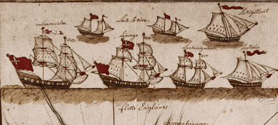 British fleet detail from Labroquerie map