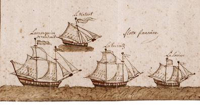 French fleet detail from Labroquerie map