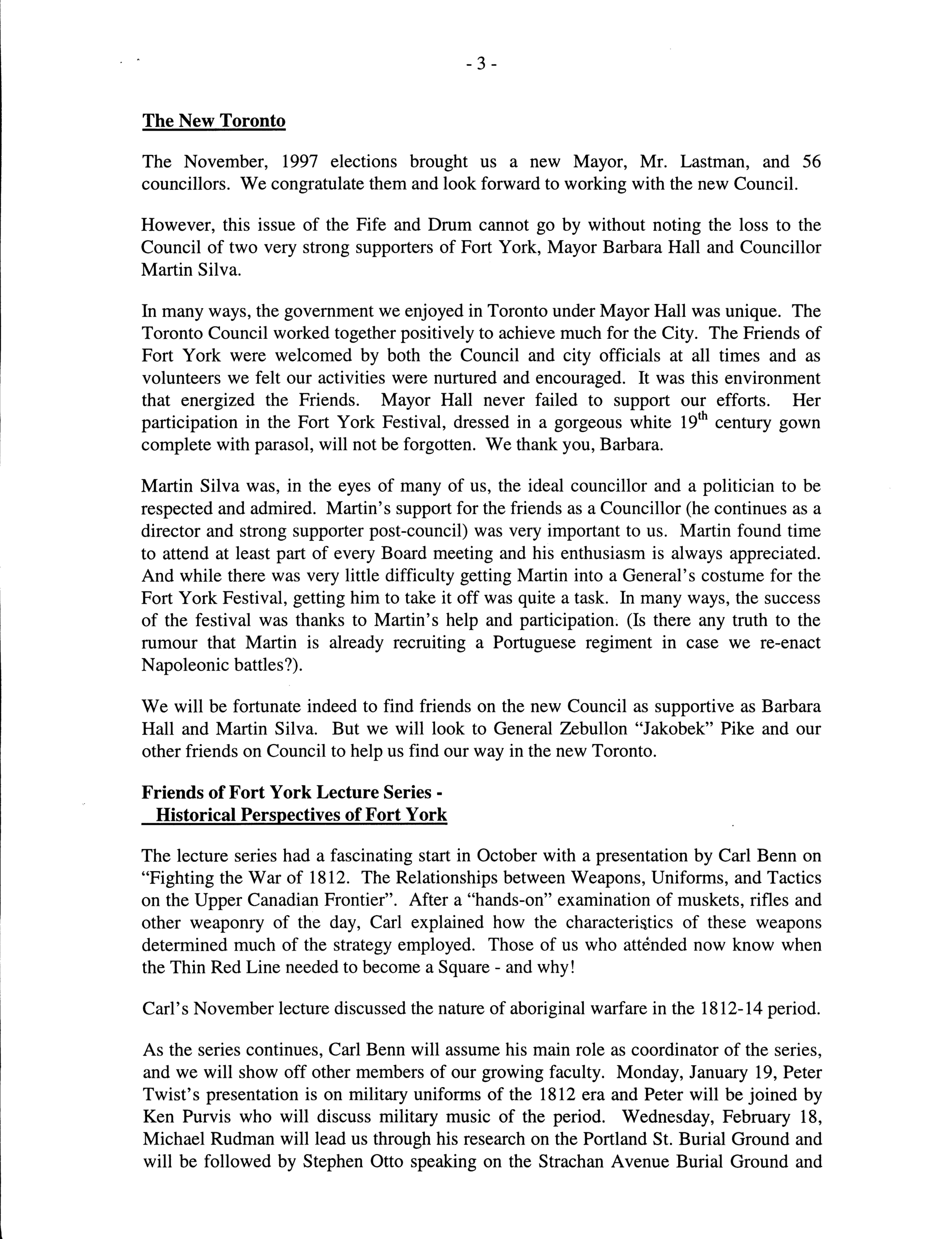Image from Friends of Fort York Lecture Series - Historical Perspectives of Fort York, p. 3 of January 1998 (Vol 3, No 0).