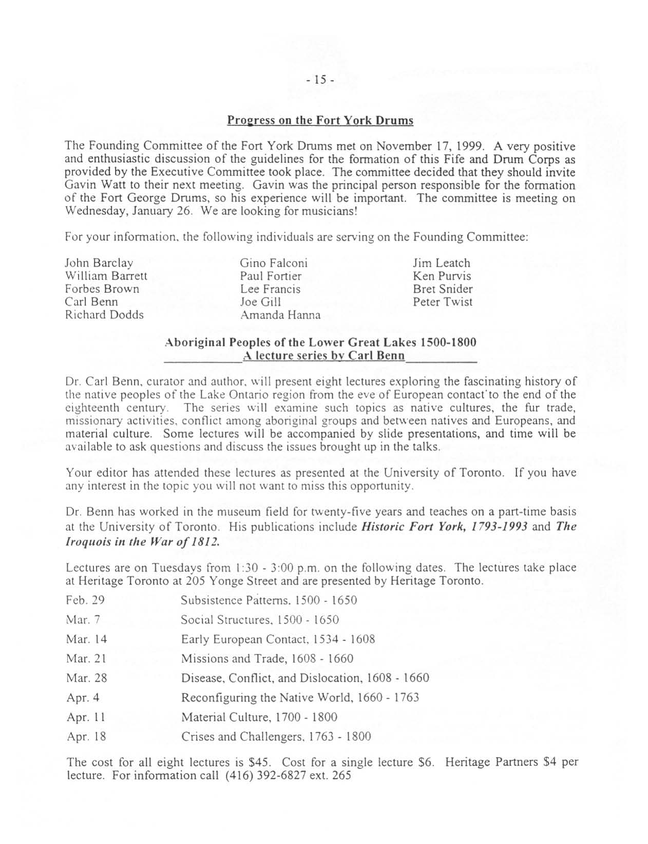 Image from Progress on the Fort York Drums, p. 15 of January 2000 (Vol 5, No 0).