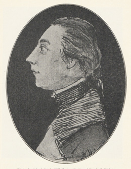 Sketch of Wolfe in profile