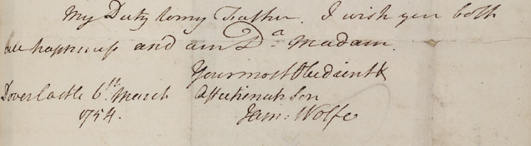 Wolfe's signature on a letter