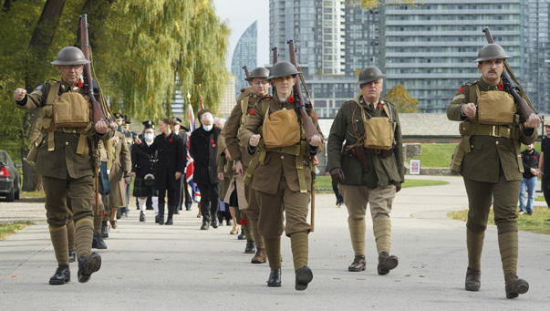 Remembrance Day ceremony at Strachan Avenue Military Burial Ground