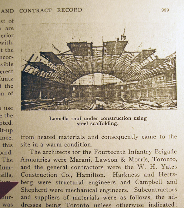 Image from World-Class: The Armoury's Lamella Roof, p. 3 of July 2012 (Vol 16, No 3).