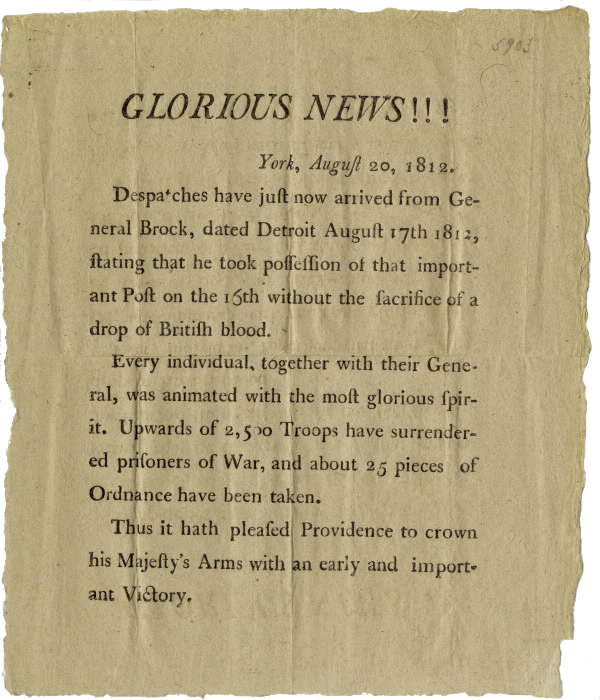 Image from Bicentennial Timeline: July to September 1812, p. 7 of July 2012 (Vol 16, No 3).