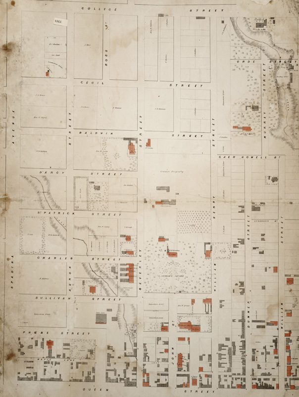 Map detail showing University College area with arrow