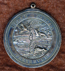 Image from Gift of an "extremely rare" Survivor of 1812: The "Upper Canada Preserved" Medal, p. 8 of March 2011 (Vol 15, No 1).