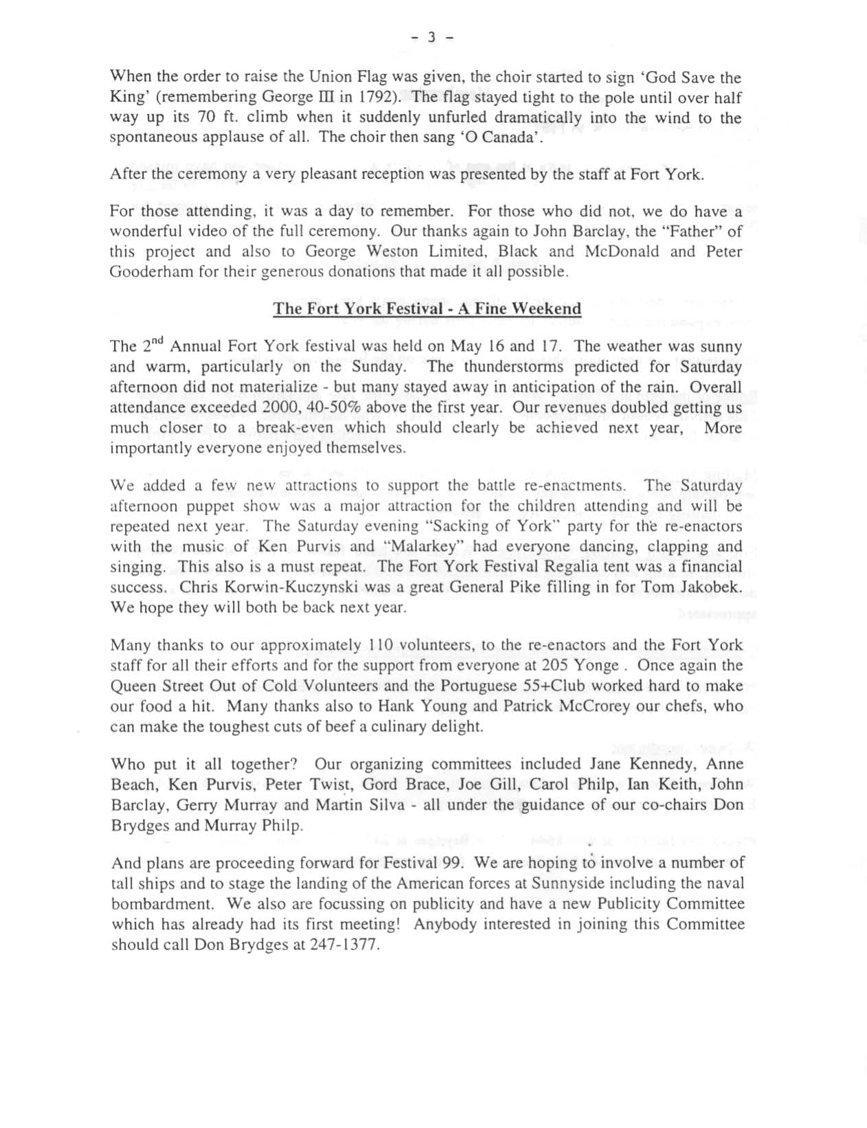 Image from The Heritage Flagpole Dedication - A Day to Remember, p. 3 of May 1998 (Vol 3, No 0).