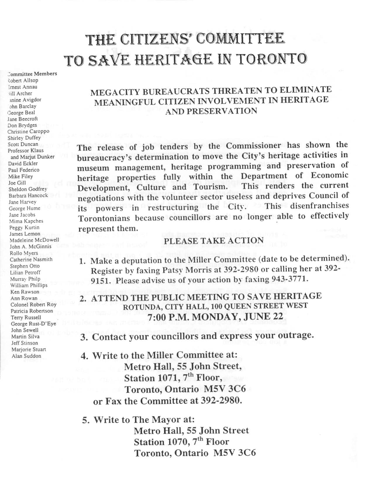 Image from MEGACITY BUREAUCRATS THREATEN TO ELIMINATE MEANINGFUL CITIZEN INVOLVEMENT IN HERITAGE AND PRESERVATION, p. 7 of May 1998 (Vol 3, No 0).