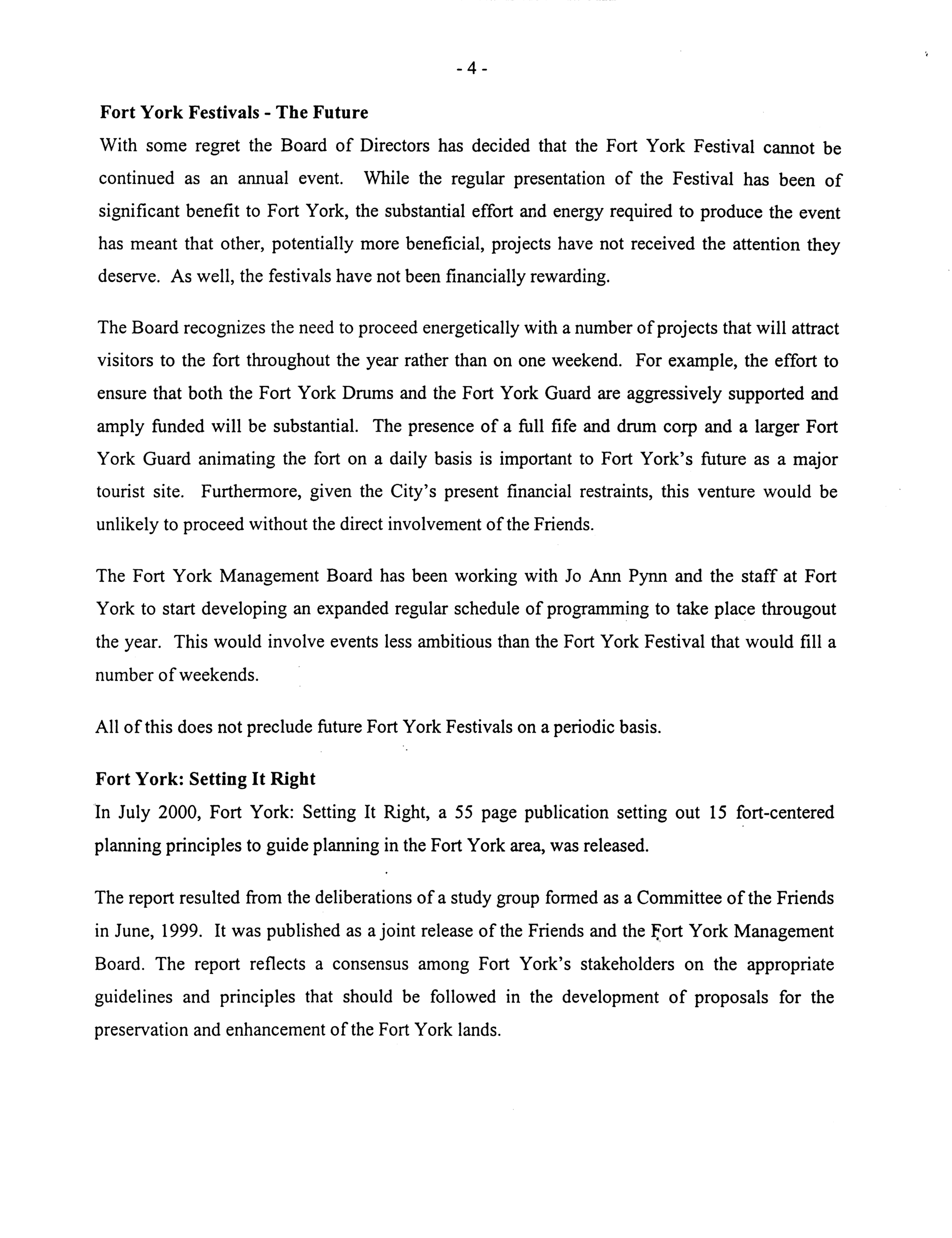 Image from Fort York: Setting It Right, p. 4 of November 2000 (Vol 5, No 0).