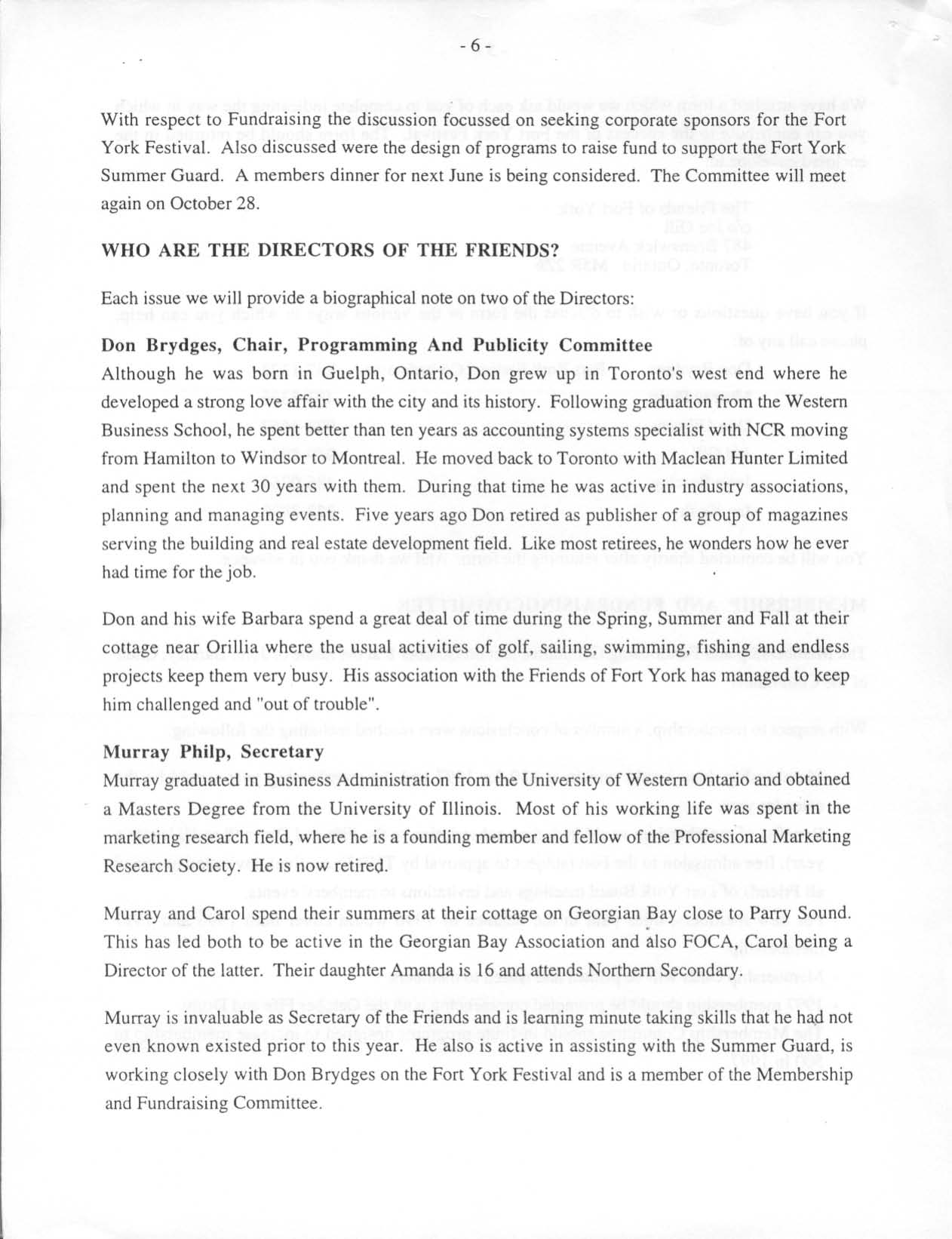 Image from MEMBERSHIP AND FUNDRAISING COMMITTEE, p. 6 of October 1996 (Vol 1, No 0).