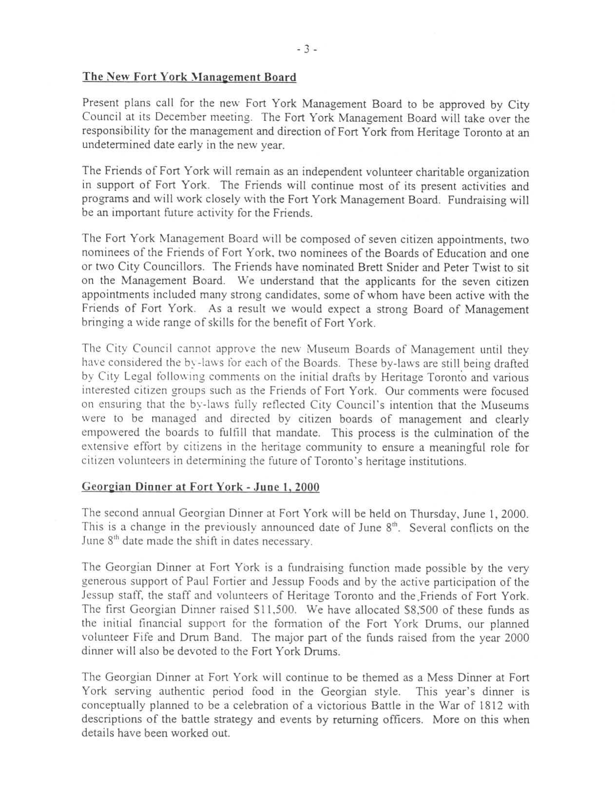 Image from The New Fort York Management Board, p. 3 of October 1999 (Vol 4, No 0).