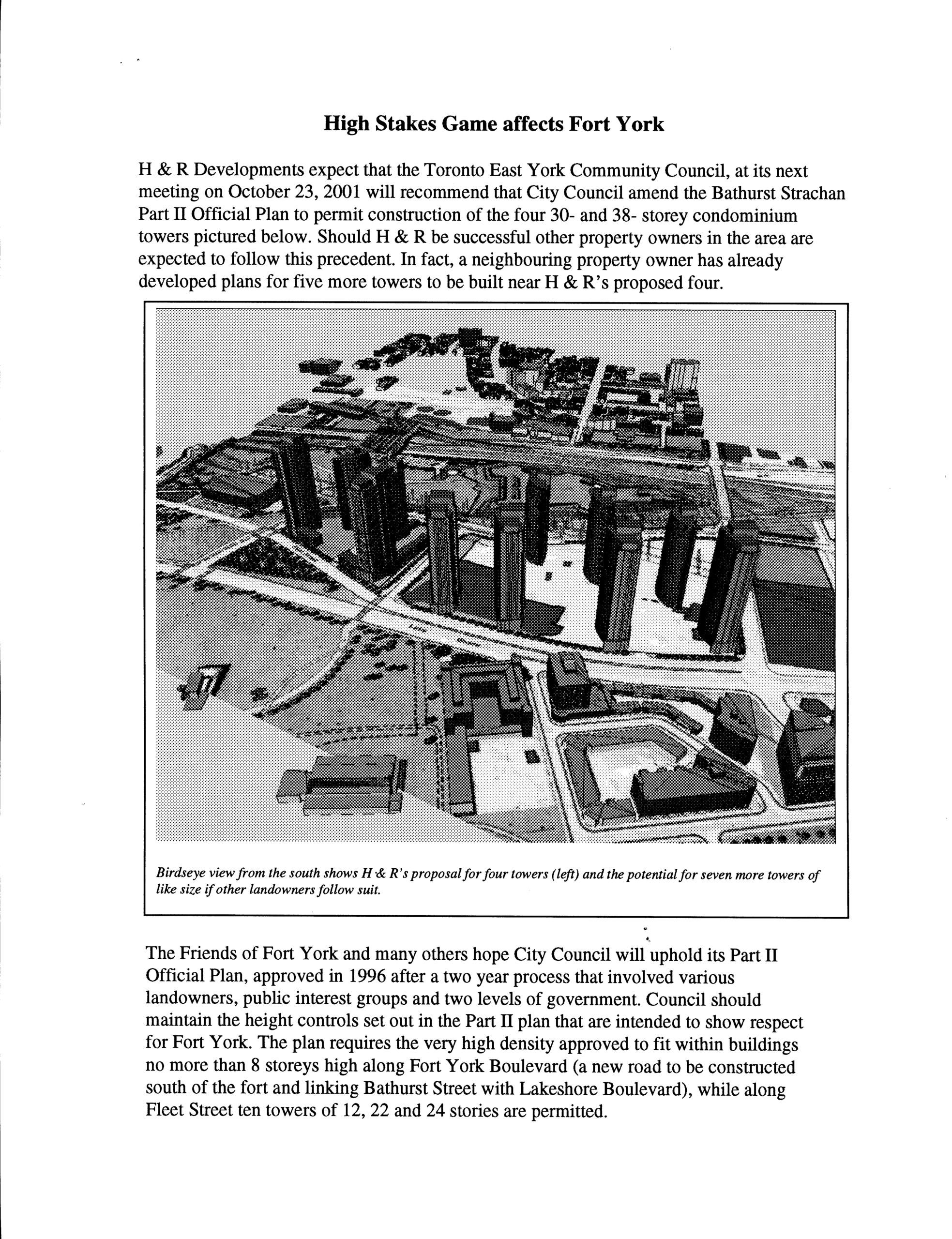 Image from High Stakes Game affects Fort York, p. 2 of October 2001 (Vol 6, No 0).