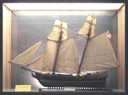 Lighting underwritten by donations enhances the model on display in Fort York's Blue Barracks