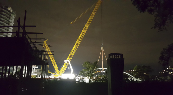 Garrison Crossing installation at night