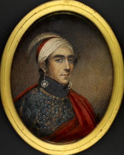 Miniature portrait of Major John Norton in Mohawk dress