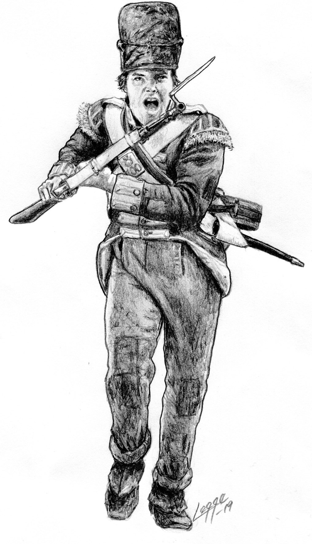 Period illustration of a soldier in uniform