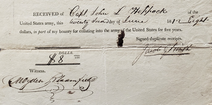 Military bounty receipt