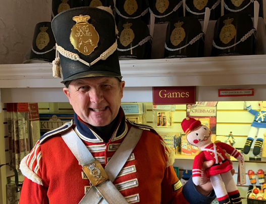 David Juliusson in 8th Regiment uniform in Fort York shop