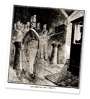 Image from Festival of Storytelling: Streetcar Wars: The Battle for Fort York, p. 2 of Winter 2008 (Vol 1, No 2).